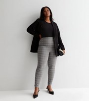 New Look Curves Black Check High Waist Skinny Trousers